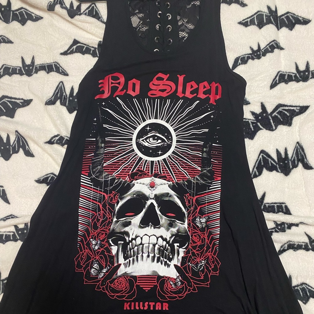 Killstar “No Sleep” dress with lace corset back